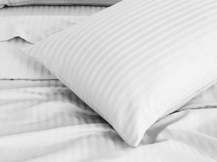 Royal Comfort 1200 Thread count Damask Stripe Cotton Blend sheet sets King White-1899951219976310788