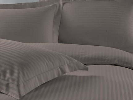 Royal Comfort 1200 Thread count Damask Stripe Cotton Blend Quilt Cover Sets Queen Charcoal Grey-1902483606698332161