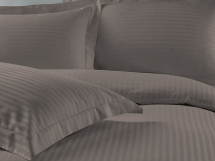 Royal Comfort 1200 Thread count Damask Stripe Cotton Blend Quilt Cover Sets King Charcoal Grey-1889884809224916993