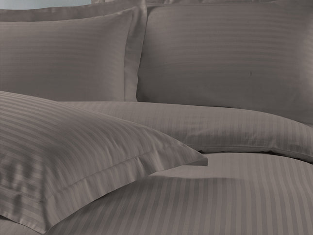 Royal Comfort 1200 Thread count Damask Stripe Cotton Blend Quilt Cover Sets King Charcoal Grey-1951134825826095105