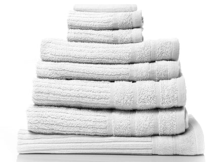 Royal Comfort Eden Egyptian Cotton 600 GSM 8 Piece Towel Pack White-1911653852743077888