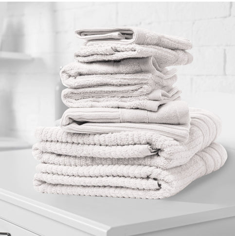 Royal Comfort Eden Egyptian Cotton 600 GSM 8 Piece Towel Pack White-1911653852743077889