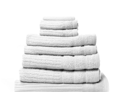 Royal Comfort Eden Egyptian Cotton 600 GSM 8 Piece Towel Pack White-1911653852743077892