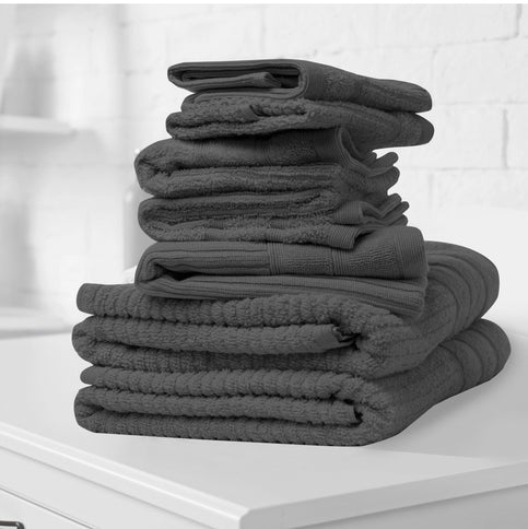 Royal Comfort Eden Egyptian Cotton 600 GSM 8 Piece Towel Pack Granite-1889884888044277761