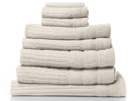 Royal Comfort Eden Egyptian Cotton 600 GSM 8 Piece Towel Pack Beige-1911653852898267136