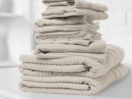Royal Comfort Eden Egyptian Cotton 600 GSM 8 Piece Towel Pack Beige-1911653852898267137