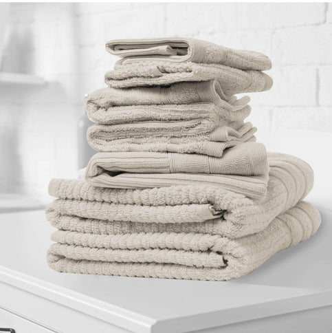 Royal Comfort Eden Egyptian Cotton 600 GSM 8 Piece Towel Pack Beige-1911653852898267137
