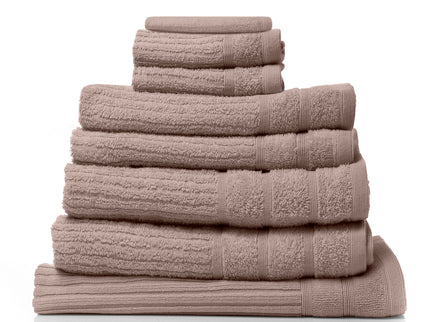 Royal Comfort Eden Egyptian Cotton 600 GSM 8 Piece Towel Pack Champagne Rose-1917365876886212608