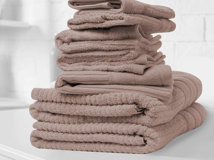 Royal Comfort Eden Egyptian Cotton 600 GSM 8 Piece Towel Pack Champagne Rose-1917365876886212609