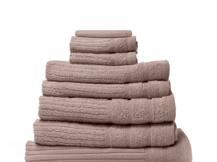 Royal Comfort Eden Egyptian Cotton 600 GSM 8 Piece Towel Pack Champagne Rose-1917365876886212612