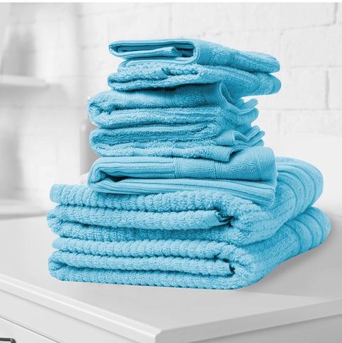 Royal Comfort Eden Egyptian Cotton 600 GSM 8 Piece Towel Pack Aqua-1899951223084290049