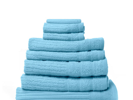 Royal Comfort Eden Egyptian Cotton 600 GSM 8 Piece Towel Pack Aqua-1899951223084290052