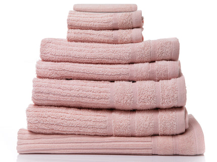 Royal Comfort Eden Egyptian Cotton 600 GSM 8 Piece Towel Pack Blush-1911653853439332352