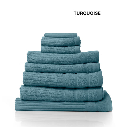 Royal Comfort Eden Egyptian Cotton 600 GSM 8 Piece Towel Pack Turquoise-1951134892721049604