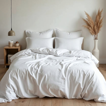 Royal Comfort 1500TC Cotton Rich Fitted 4 PC Sheet sets King White-1951134868184371200