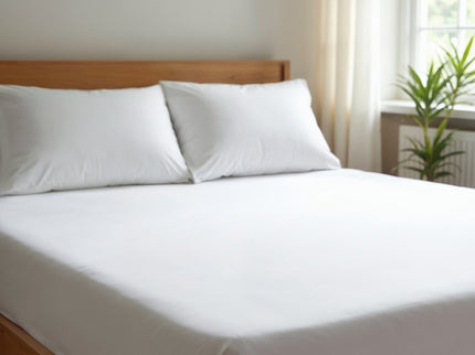 Royal Comfort 1500 TC Cotton Rich Fitted sheet 3 PC Set Double-White-1889884860403814402