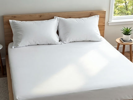 Royal Comfort 1500 TC Cotton Rich Fitted sheet 3 PC Set Double-White-1889884860403814403
