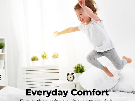 Royal Comfort 1500 TC Cotton Rich Fitted sheet 3 PC Set Double-White-1889884860403814406