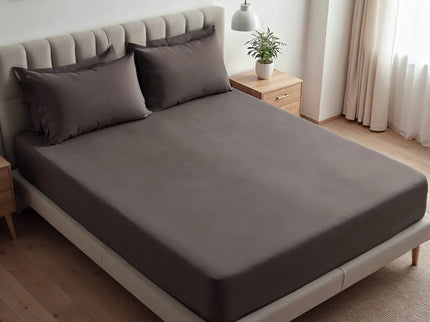 Royal Comfort 1500TC Cotton Rich Fitted sheet 3 PC Set Double-Dusk Grey-1889884860550615040