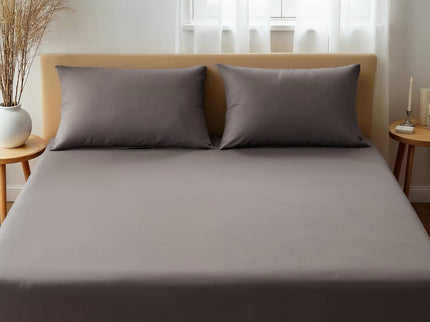 Royal Comfort 1500TC Cotton Rich Fitted sheet 3 PC Set Double-Dusk Grey-1889884860550615041