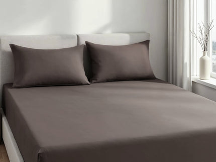 Royal Comfort 1500TC Cotton Rich Fitted sheet 3 PC Set Double-Dusk Grey-1889884860550615042