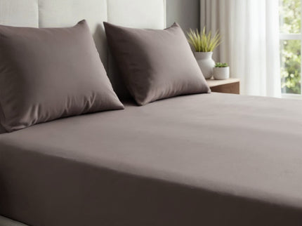 Royal Comfort 1500TC Cotton Rich Fitted sheet 3 PC Set Double-Dusk Grey-1889884860550615043