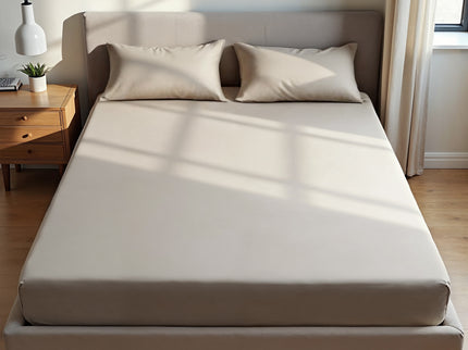 Royal Comfort 1500TC Cotton Rich Fitted sheet 3 PC Set Double-Stone-1902483612369031168