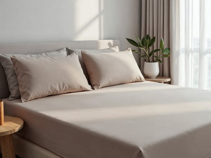 Royal Comfort 1500TC Cotton Rich Fitted sheet 3 PC Set Double-Stone-1902483612369031169