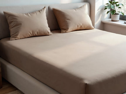 Royal Comfort 1500TC Cotton Rich Fitted sheet 3 PC Set Double-Stone-1902483612369031171