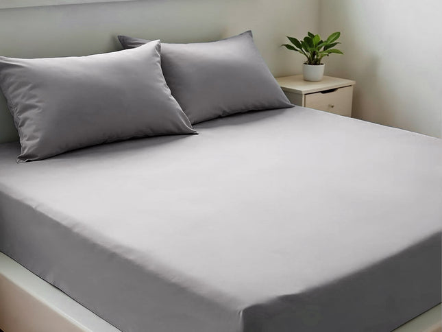 Royal Comfort 1500TC Cotton Rich Fitted sheet 3 PC Set Double-Indigo-1889884860848410625
