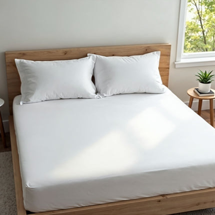 Royal Comfort 1500 TC Cotton Rich Fitted sheet 3 PC Set King-White-1951134870113751043