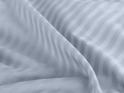 Royal Comfort 1200 Thread count Damask Stripe Cotton Blend sheet sets King Blue Fog-1889884862454829059