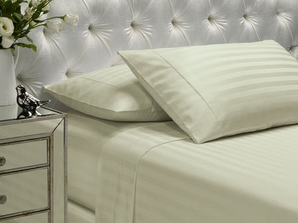 Royal Comfort 1200 Thread count Damask Stripe Cotton Blend sheet sets King Pebble-1899951220613844992