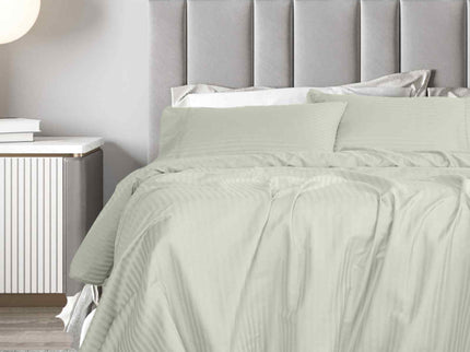 Royal Comfort 1200 Thread count Damask Stripe Cotton Blend sheet sets King Pebble-1899951220613844993