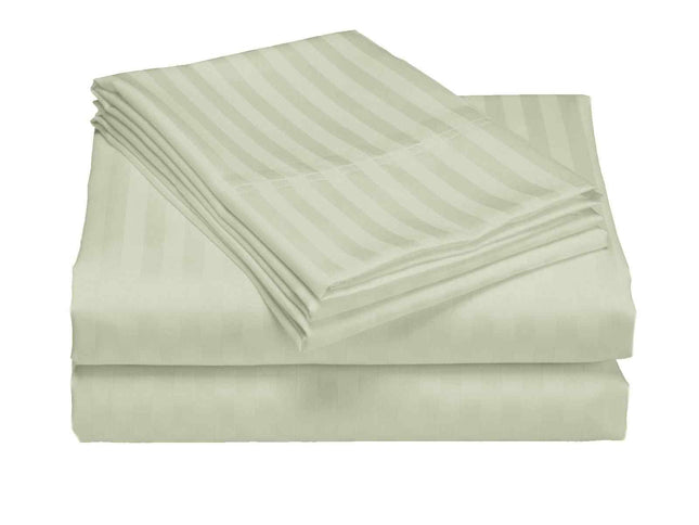 Royal Comfort 1200 Thread count Damask Stripe Cotton Blend sheet sets King Pebble-1951134870528987138