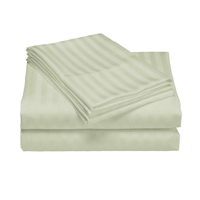 Royal Comfort 1200 Thread count Damask Stripe Cotton Blend sheet sets King Pebble-1951134870528987138