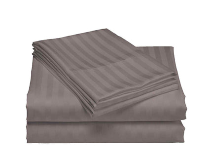 Royal Comfort 1200 Thread count Damask Stripe Cotton Blend sheet sets King Pewter-1902483612520026114