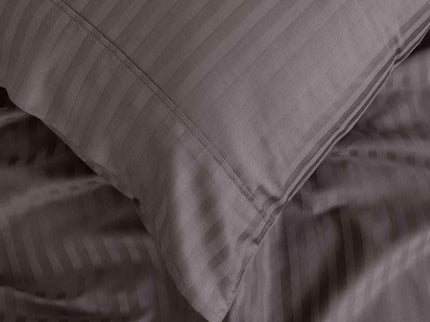 Royal Comfort 1200 Thread count Damask Stripe Cotton Blend sheet sets King Pewter-1902483612520026116