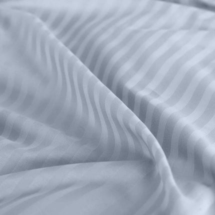 Royal Comfort 1200 Thread count Damask Stripe Cotton Blend sheet sets Queen Blue Fog-1951134871242018820
