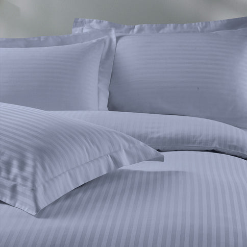 Royal Comfort 1200 Thread count Damask Stripe Cotton Blend Quilt Cover Sets King Blue Fog-1899951212669833217