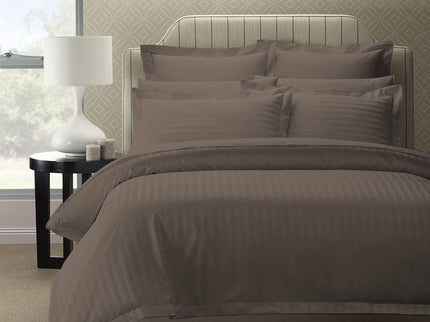 Royal Comfort 1200 Thread count Damask Stripe Cotton Blend Quilt Cover Sets Queen Pewter-1889884811854745600