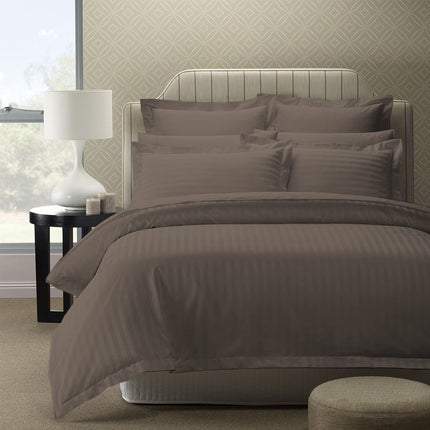 Royal Comfort 1200 Thread count Damask Stripe Cotton Blend Quilt Cover Sets Queen Pewter-1951134826987917312
