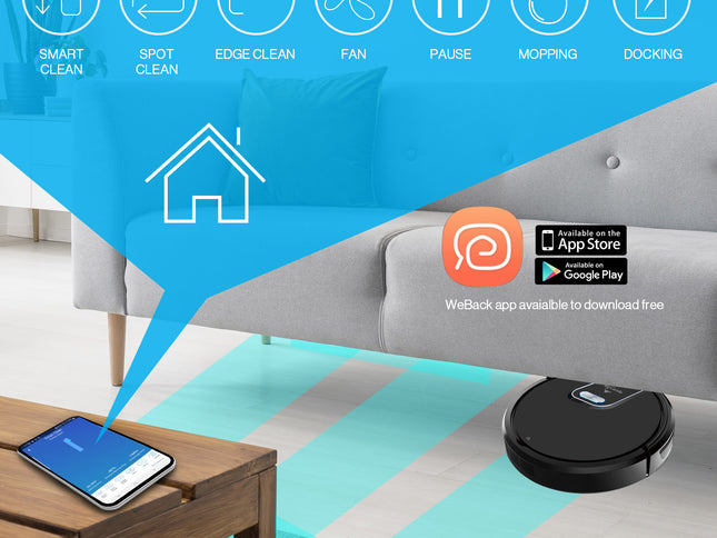 My Genie Gmax Wi-Fi Robotic Vacuum Cleaner - Black-1951134808054829057