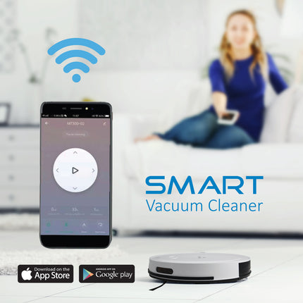 MyGenie Smart Robotic Vacuum Cleaner - White-1951134808264544258