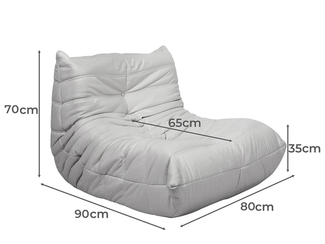 Levede Floor Chair Caterpillar Sofa Grey-1975420402624761858
