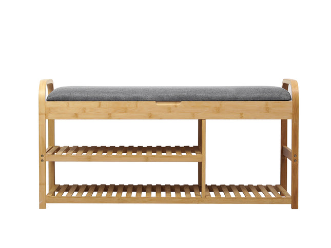 Levede Bamboo Shoe Rack Bench Entryway Seat-1973193442720878593