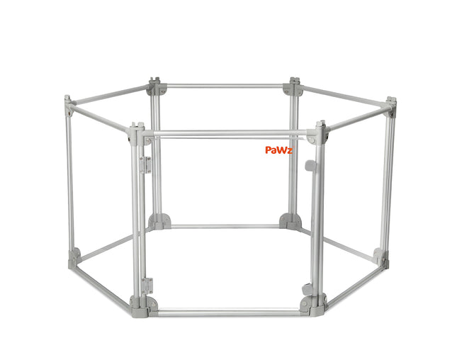 Pawz Pet Playpen Transparent Acrylic Clear Folding Dog Fence Kennel 6 Panel-1864184563555766273