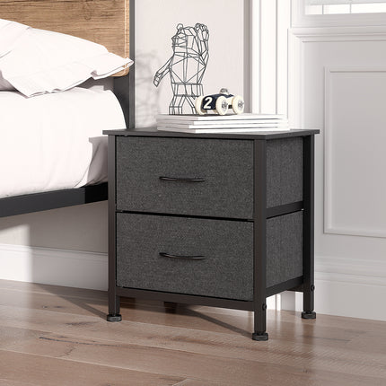 Levede Storage Cabinet Chest of 2 Drawers Dark Grey-1973194074018156551