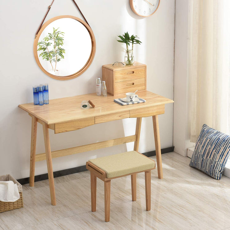 CARLA HOME Hanging Wall Mirror 38cm - Solid Bamboo Frame and Adjustable Leather Strap for Bathroom and Bedroom, Vanity Mirror, Makeup Mirror, Face Mirrors, Wall Shelf Mirror (Round 38 cm)-1978962234608586754