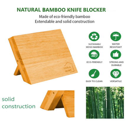 CARLA HOME Natural Bamboo Magnetic Knife Block Holder with Strong Magnets for Home Kitchen Storage & Organisation-1978962235455836165